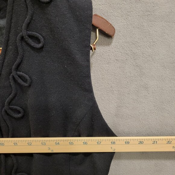 Vintage Linda Allard Ellen Tracy 100% Wool Vest Black Women Size 10 Grandma Boho - Picture 4 of 5